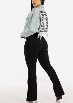 Black Butt Lifting High Waisted Flared Jeans