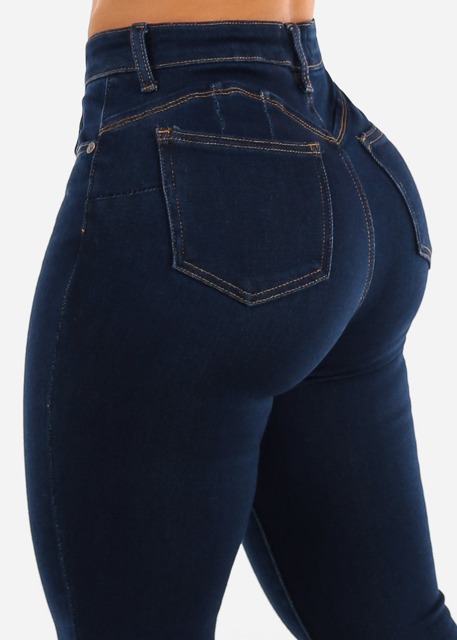 Butt Lift High Waist Skinny Jeans Dark Wash