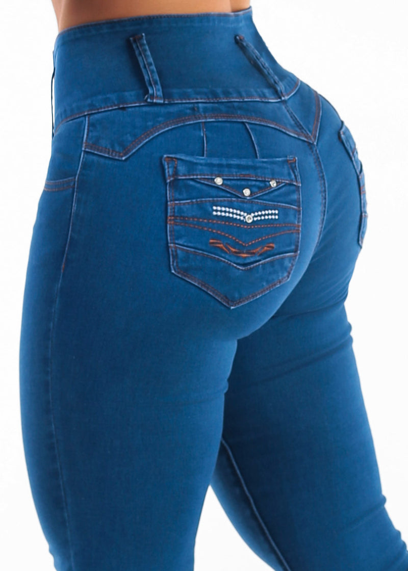 Levantacola High Waist Stretch Skinny Jeans Indigo