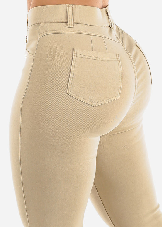 Levantacola Hyper Stretch Jeggings Khaki 