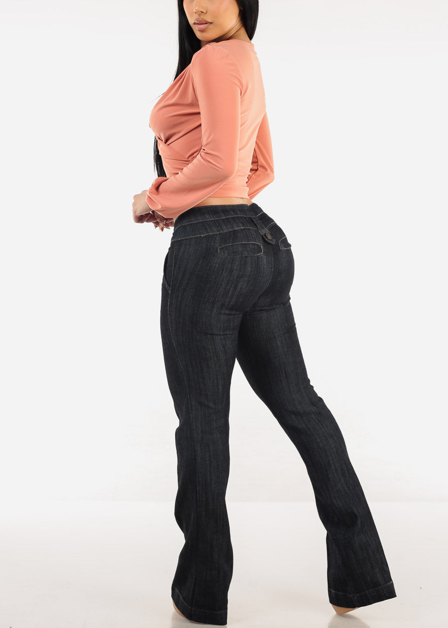 Dark Wash Low Rise Bootcut Jeans