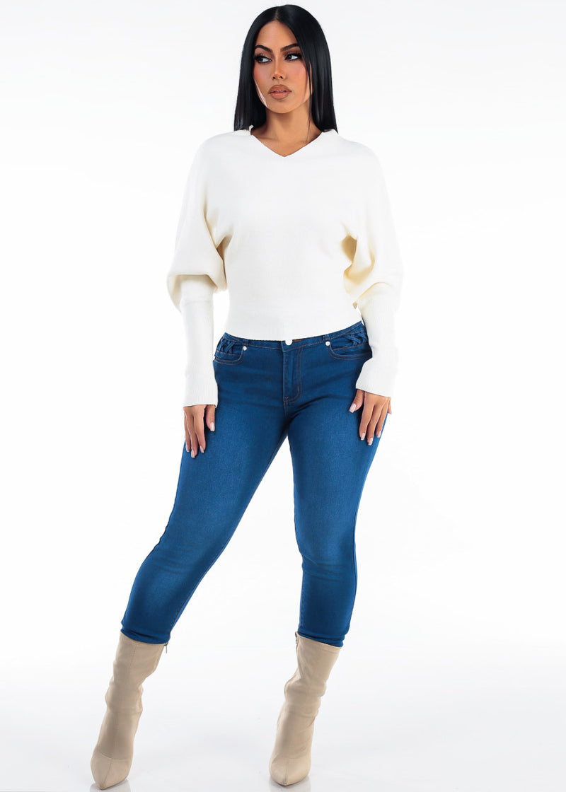 Levantacola High Rise Stretch Skinny Jeans Indigo