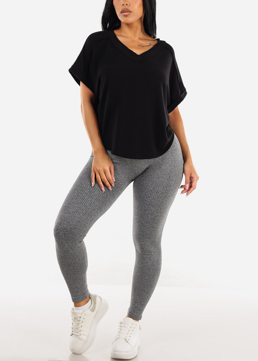 High Waisted Scrunch Leggings Charcoal 