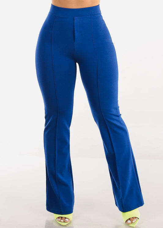 Super High Waist Dressy Bootcut Pants Royal Blue