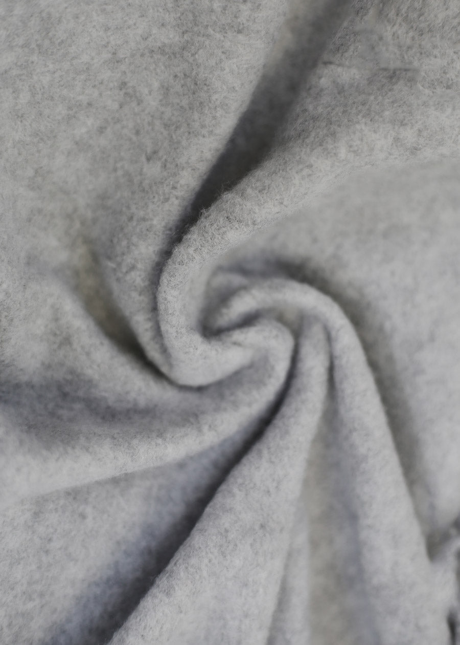 Long Sleeve Fleece Bomber Jacket Grey