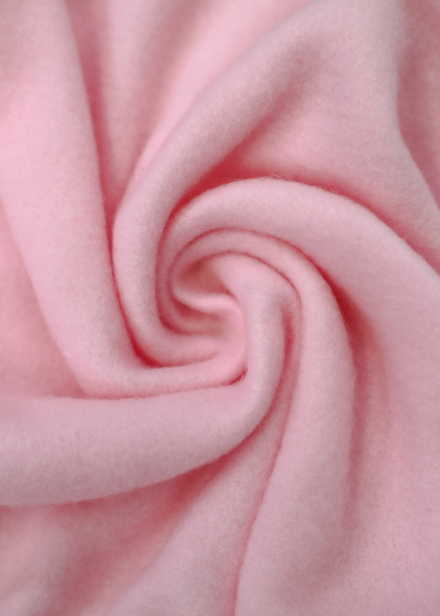 Long Sleeve Fleece Bomber Jacket Light Pink