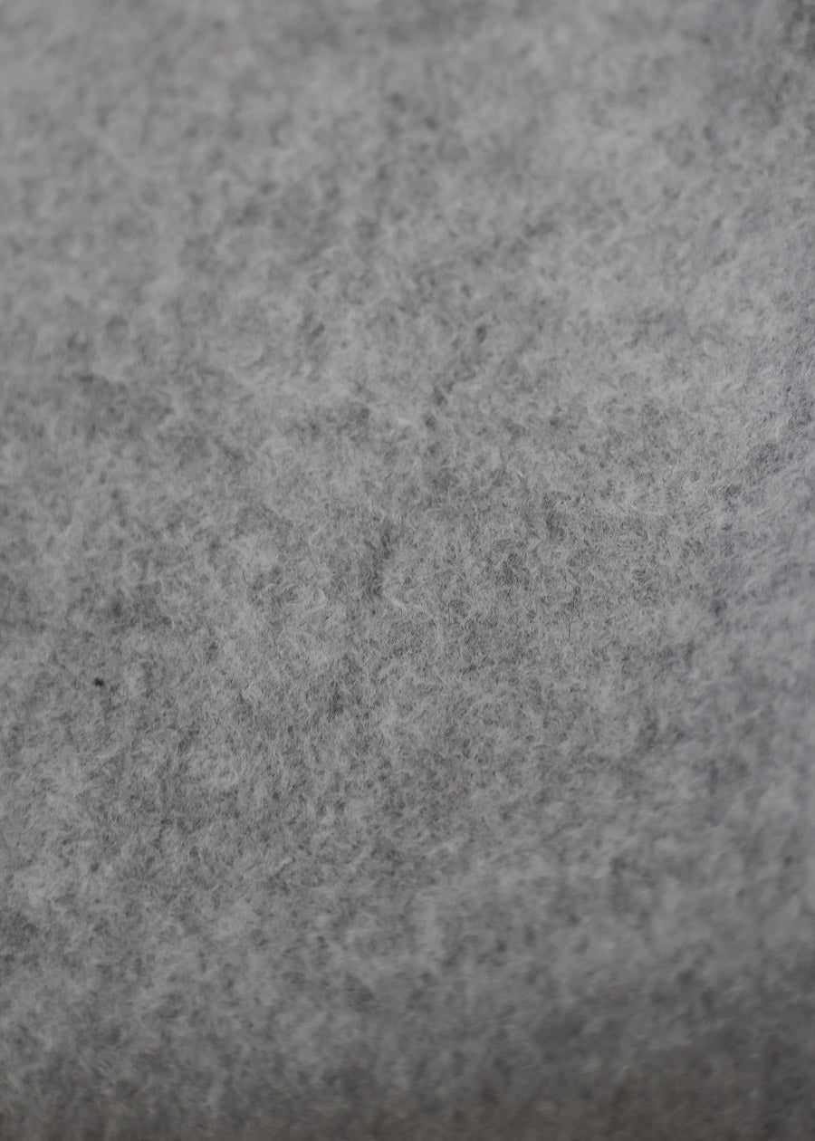 Cropped Fleece V-Neck Sweatshirt Grey w Striped Collar