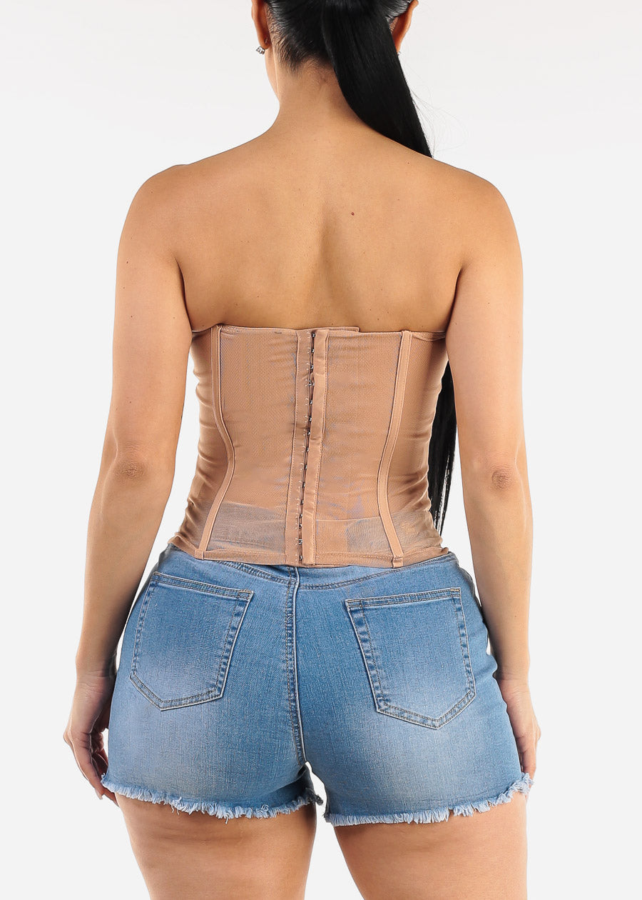 Sweetheart Neckline Corset Top Nude