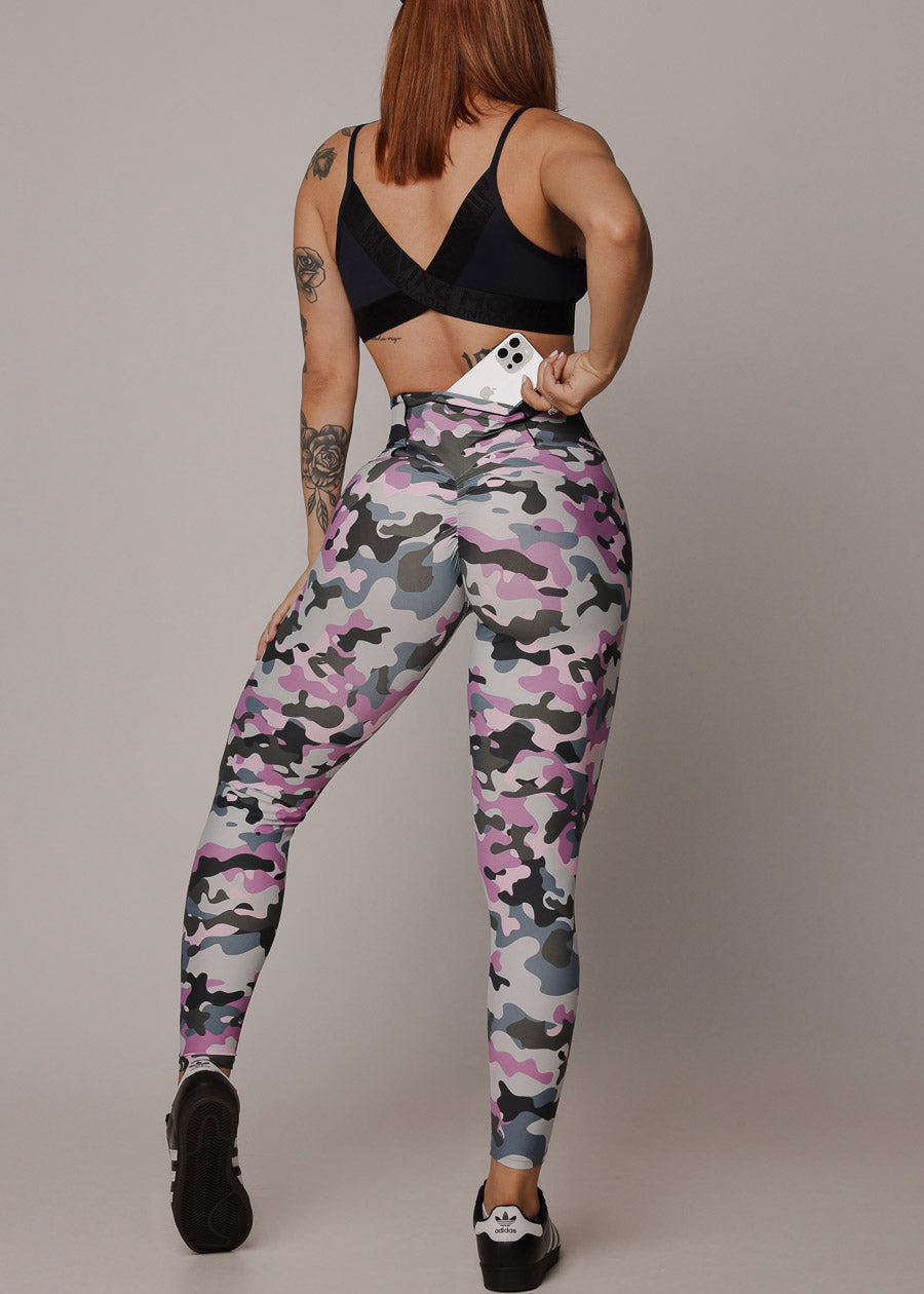 MADE IN BRAZIL Butt Lift Scrunch Leggings Military Pink