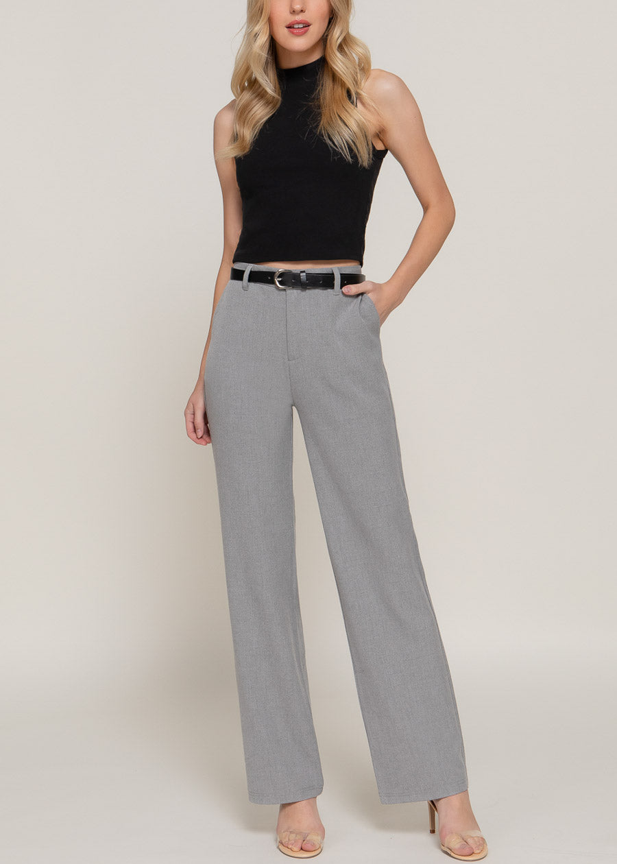 Butt Lift Super High Waist Stretch Bootcut Dress Pants Grey