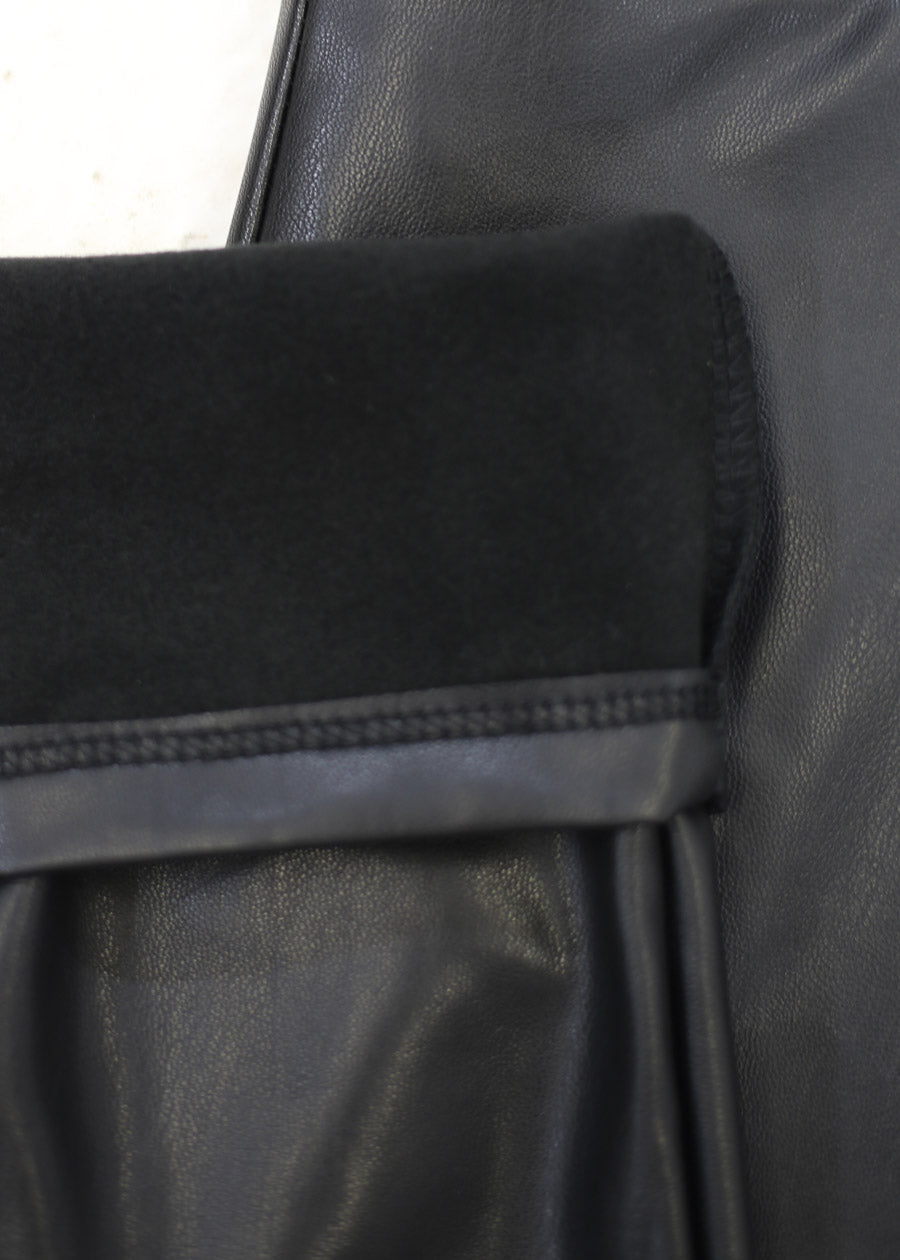 Black High Waist Vegan Leather Skinny Pants