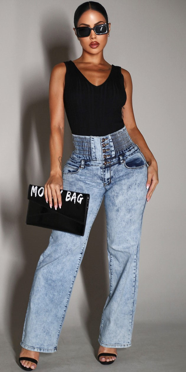 Knit Butt Lift Denim Look