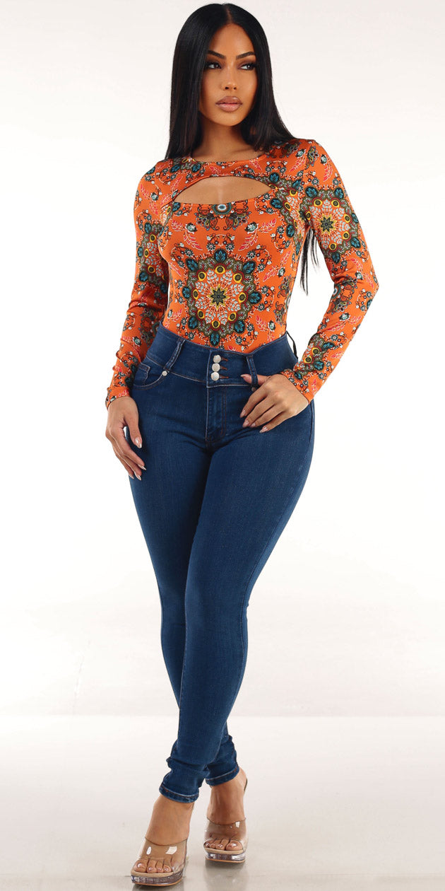 Floral Butt Lift Skinnies Look