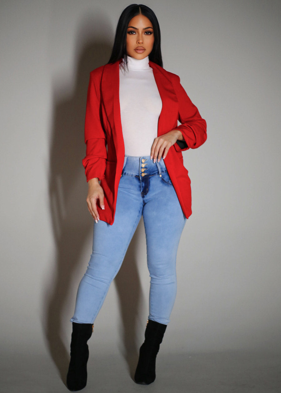 Stretchy Long Sleeve Turtleneck Ribbed Bodysuit White