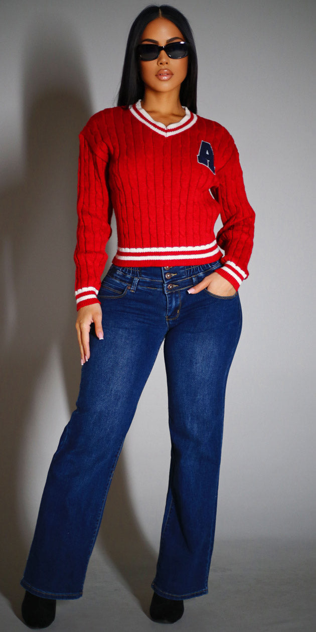 Red Butt Lift Denim Set