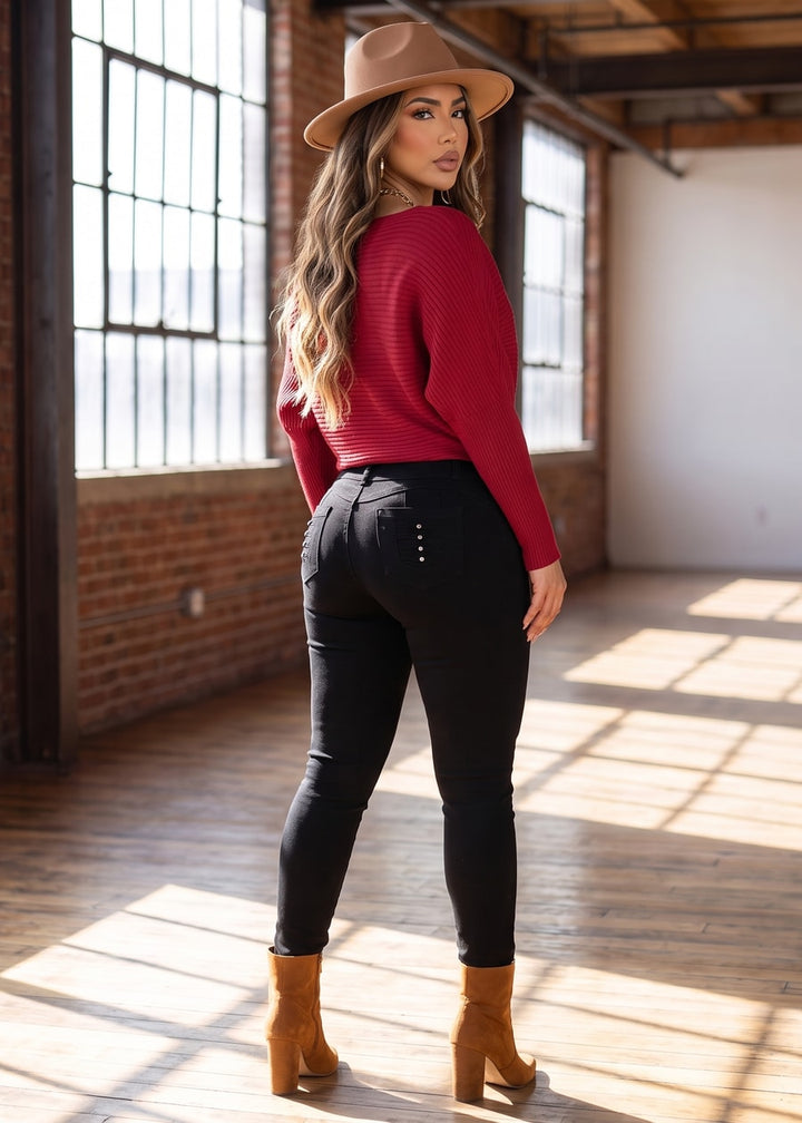Levantacola High Waist Black Stretch Skinny Jeans