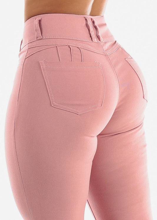 High Waist Butt Lift Levanta Cola Mauve Jeggings