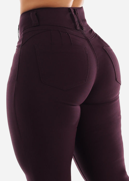 High Waist Butt Lift Levanta Cola Purple Jeggings