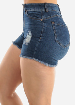 Butt Lifting Cut Off Ripped Denim Shorts