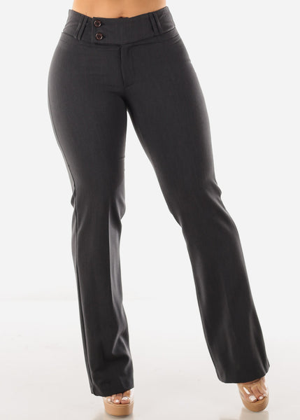 Women's High Rise Bootcut Dress Pants - Careerwear Charcoal Pants