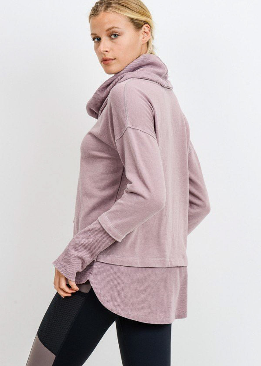 Cowl Neckline Dusty Pink Pullover