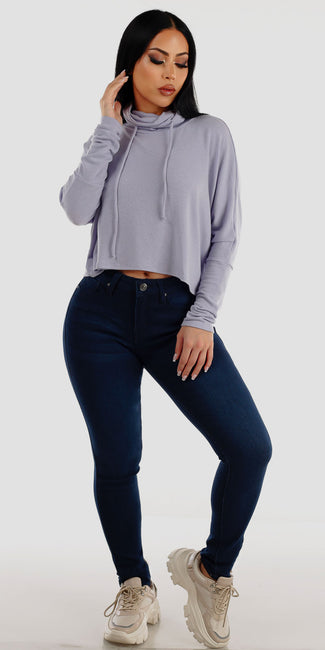 Cropped Turtleneck Stretch Skinnies Combo