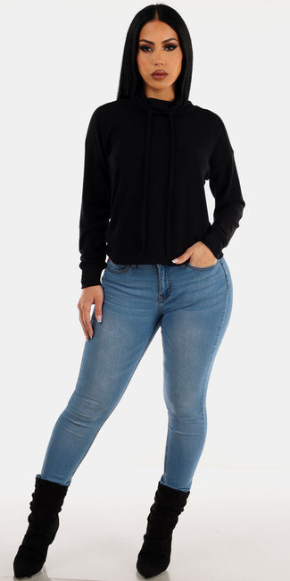 Stretch Skinnies Black Terry Outfit