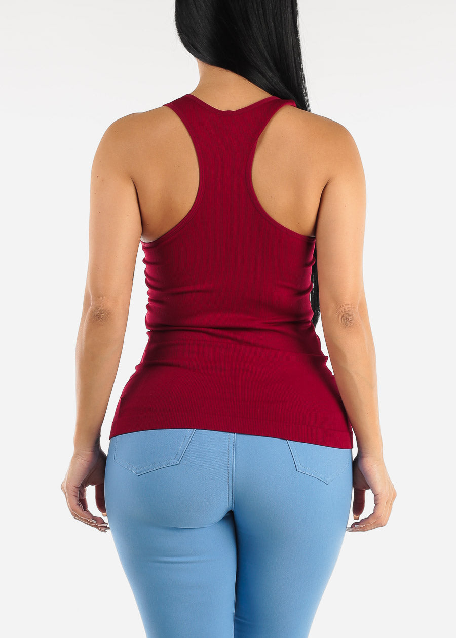 One Size Racerback Seamless Top (Burgundy)