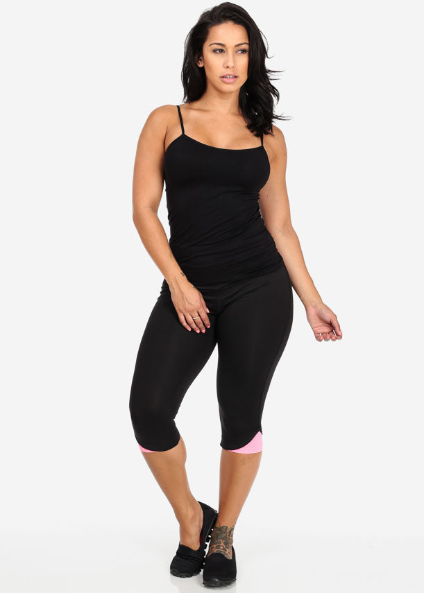 One Size Spaghetti Strap Seamless Top (Black)