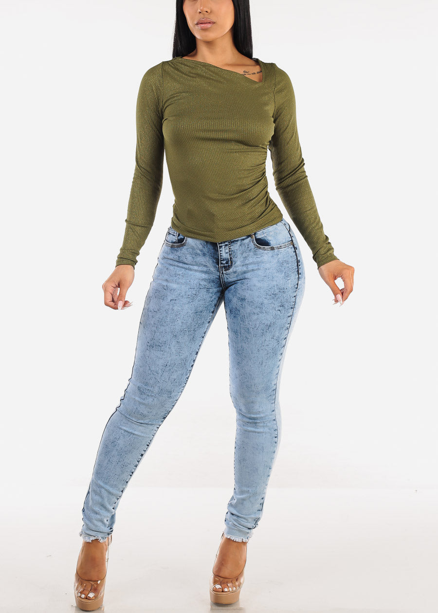 MX JEANS Butt Lift High Waist Acid Wash Skinny Jeans