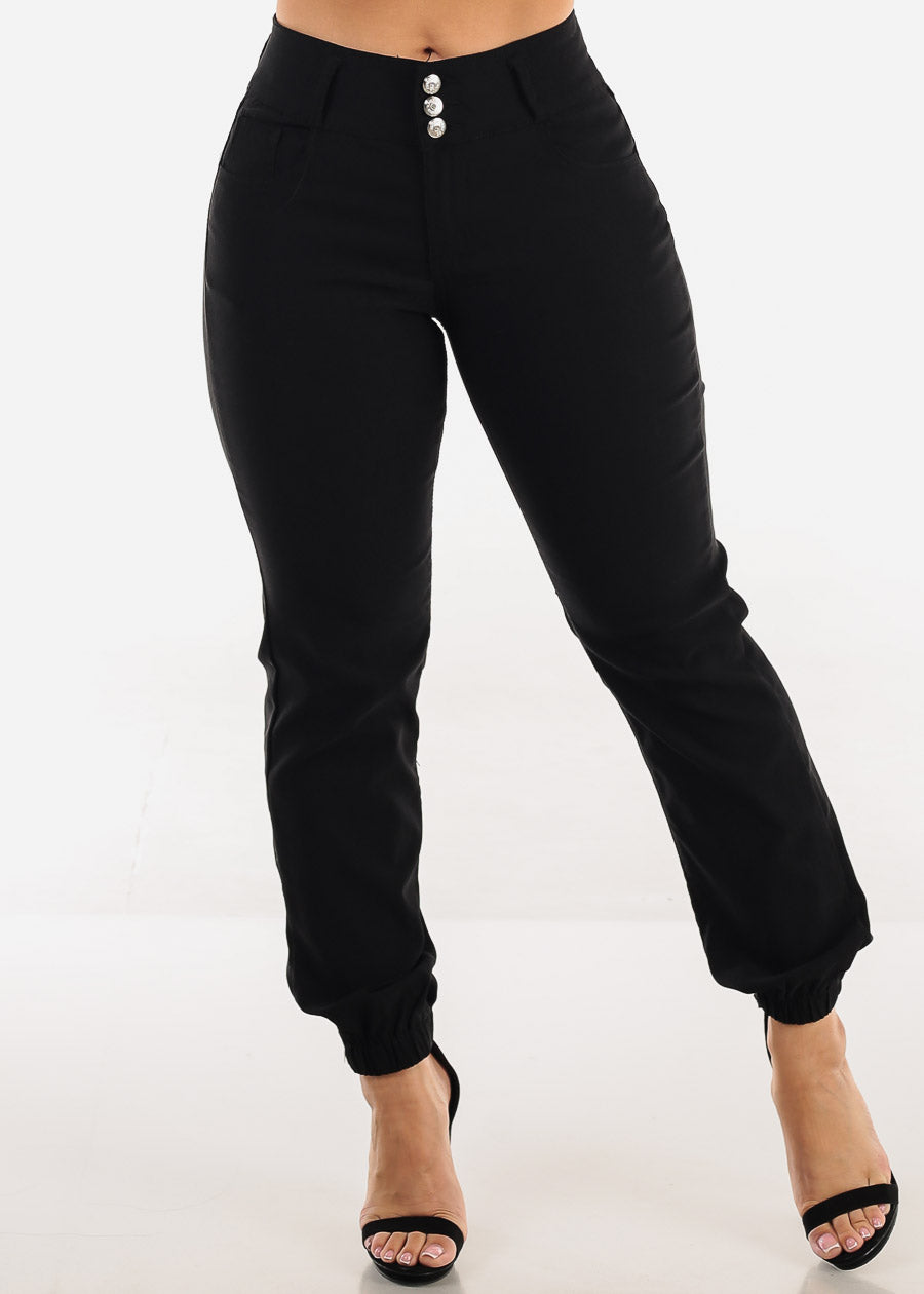 MX JEANS Butt Lift Hyper Stretch Jogger Pants Black