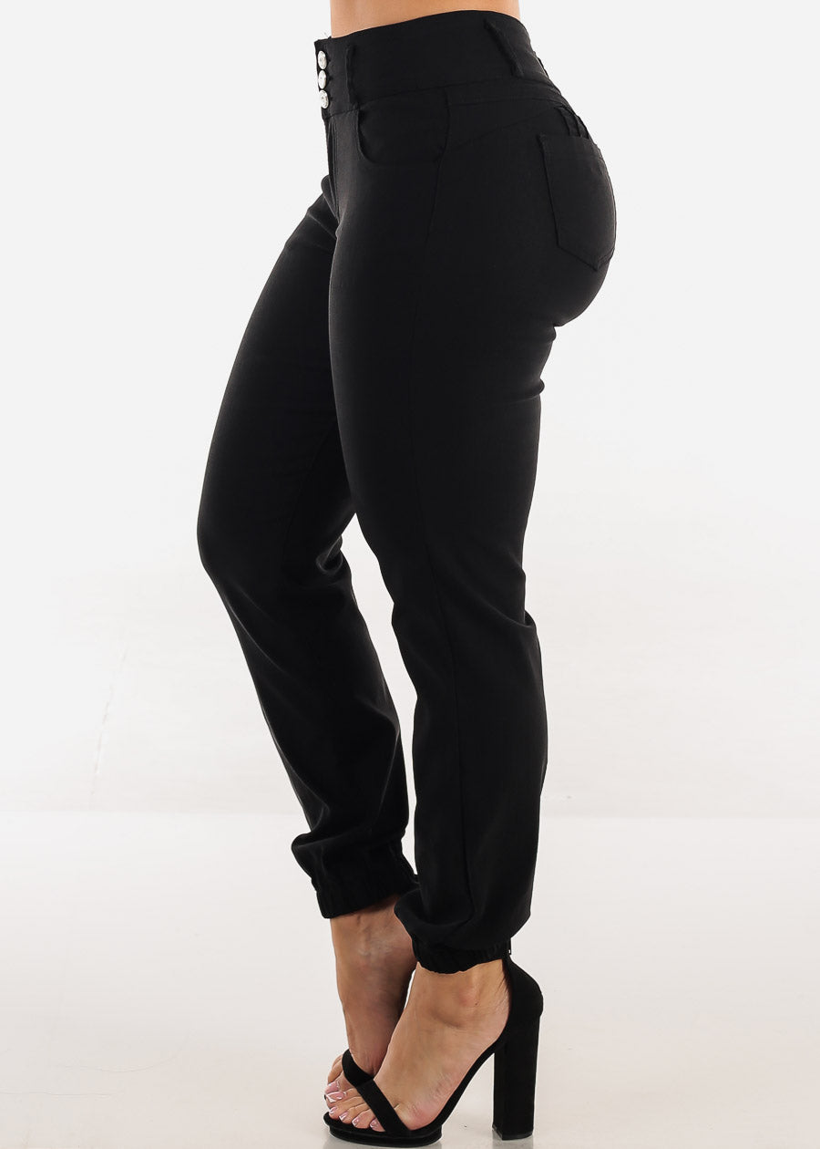 MX JEANS Butt Lift Hyper Stretch Jogger Pants Black