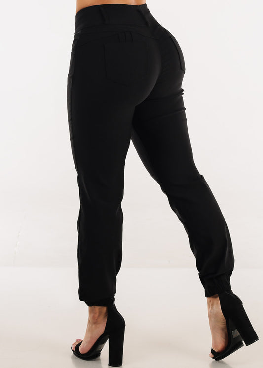 MX JEANS Butt Lift Hyper Stretch Jogger Pants Black