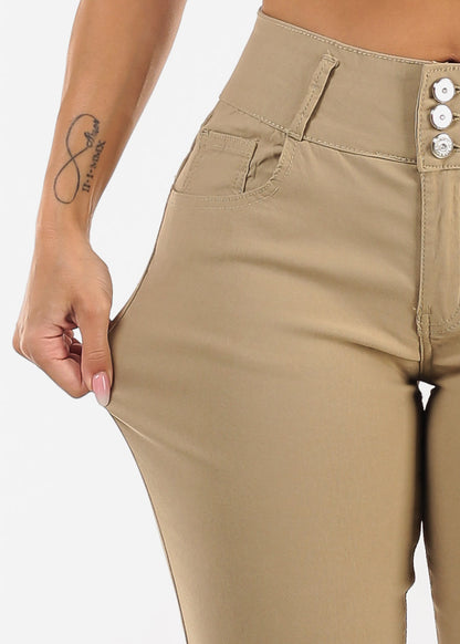 MX JEANS Butt Lift Hyper Stretch Bootcut Pants Khaki