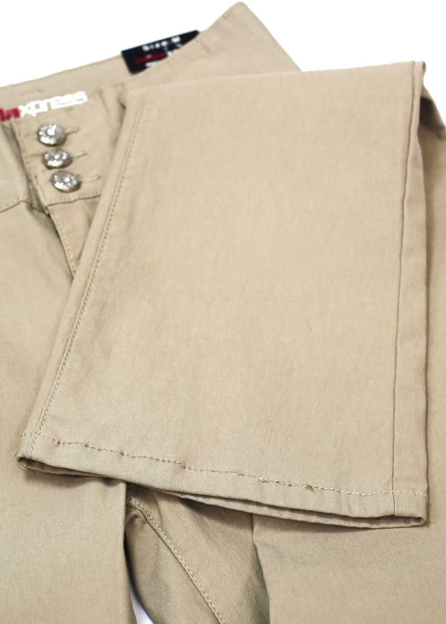 MX JEANS Butt Lift Hyper Stretch Bootcut Pants Khaki