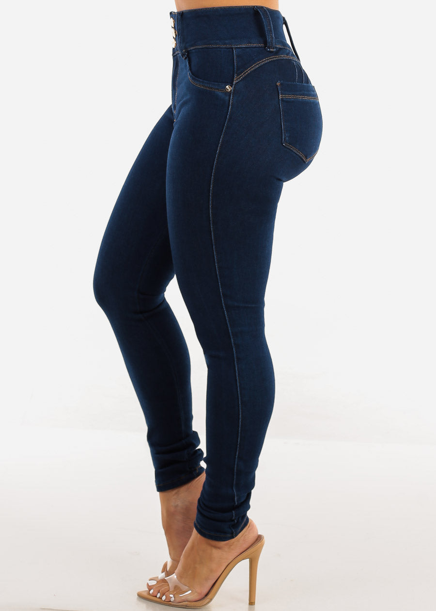 Butt Lift Super High Waist Skinny Jeans Dark Navy