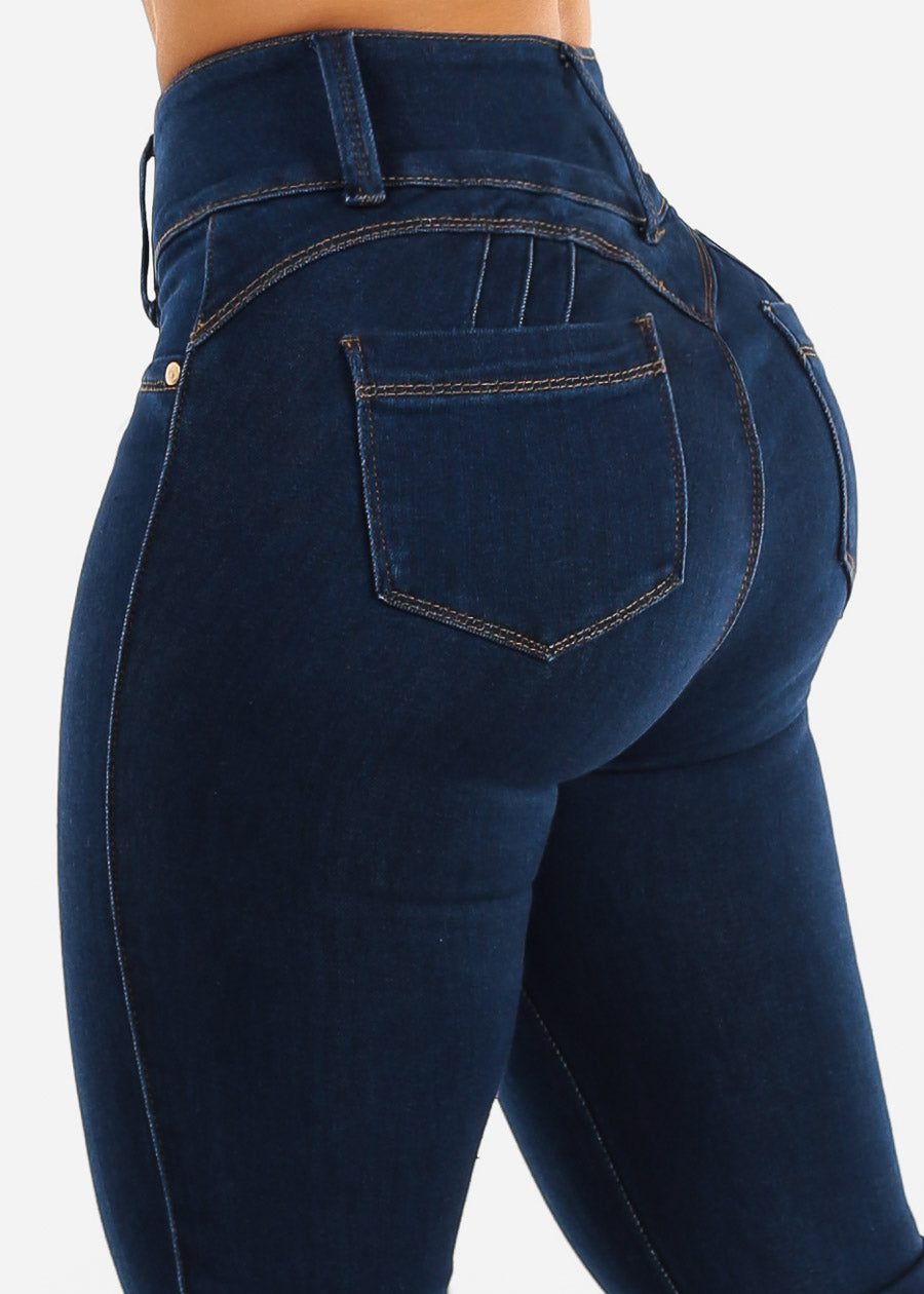 Butt Lift Super High Waist Skinny Jeans Dark Navy