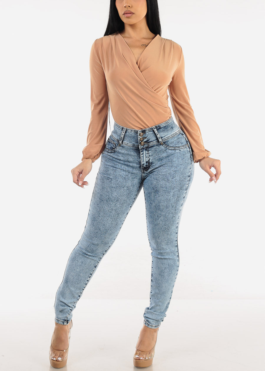 MX JEANS Butt Lift High Waist Acid Wash Skinny Jeans