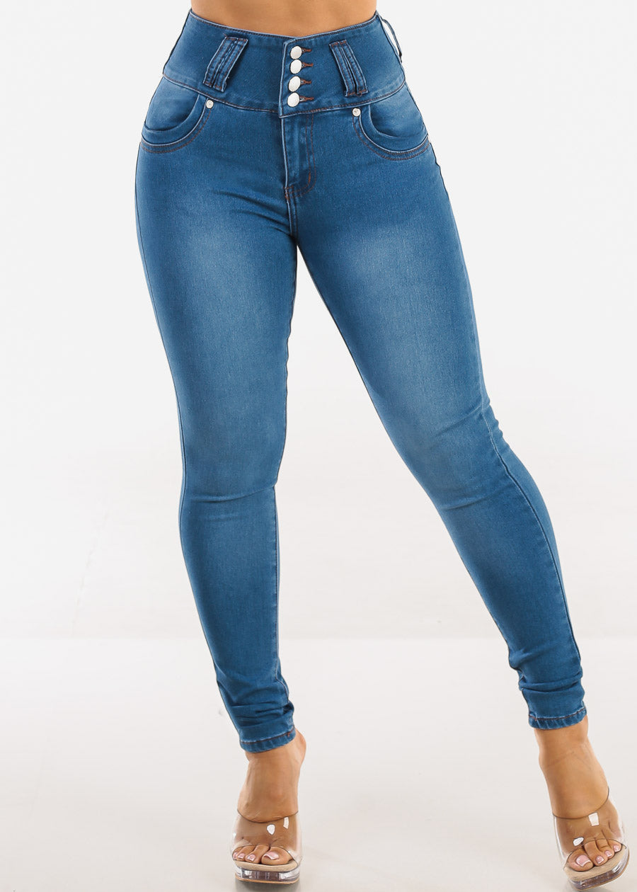 Butt Lift High Waist Stretch Skinny Jeans Indigo