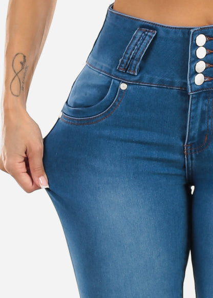 Butt Lift High Waist Stretch Skinny Jeans Indigo