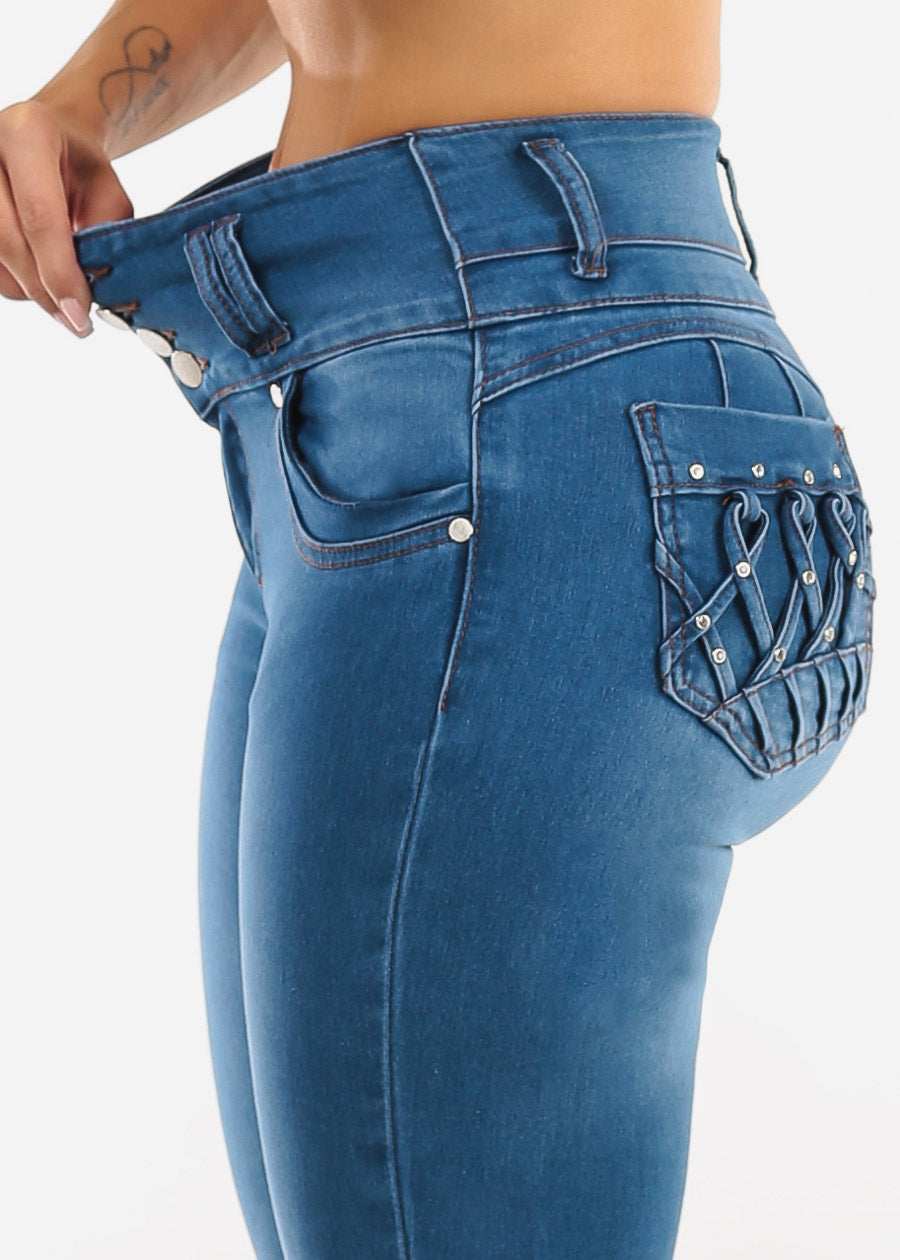 Butt Lift High Waist Stretch Skinny Jeans Indigo