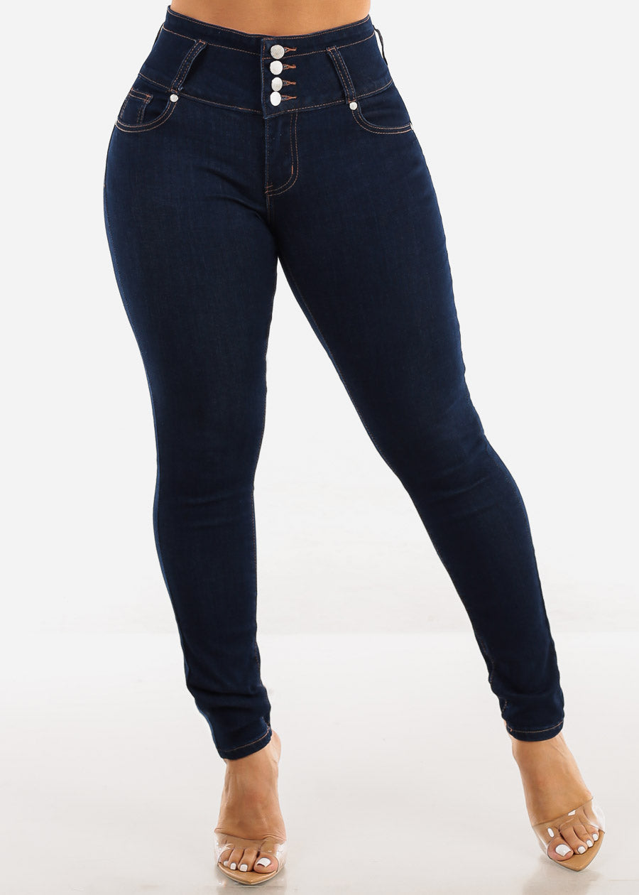 Butt Lift High Waist Dark Skinny Jeans