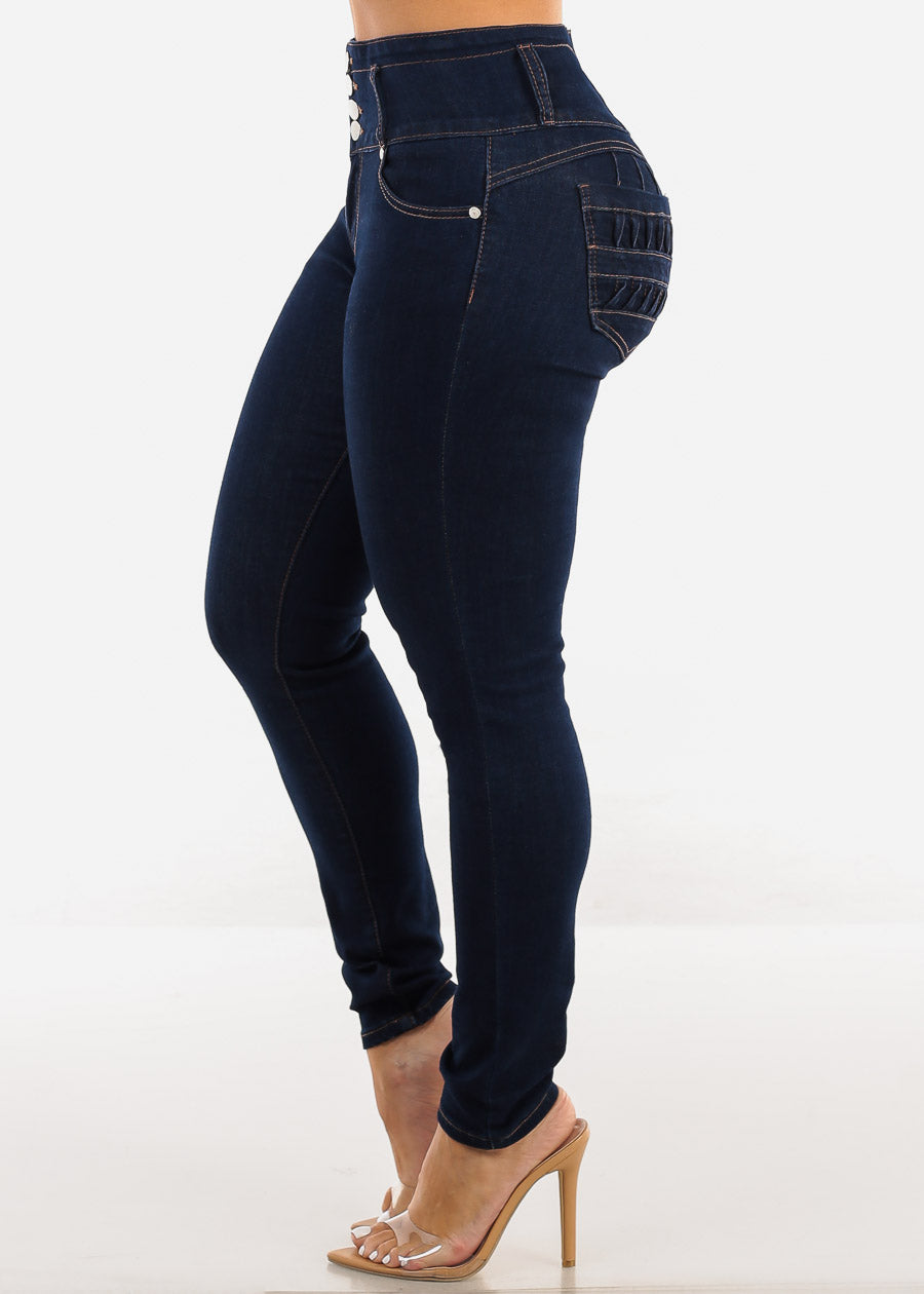 Butt Lift High Waist Dark Skinny Jeans