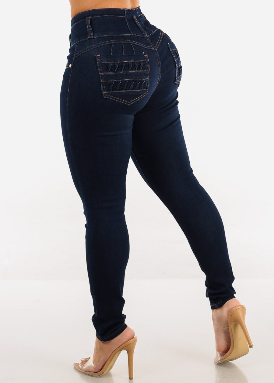 Butt Lift High Waist Dark Skinny Jeans