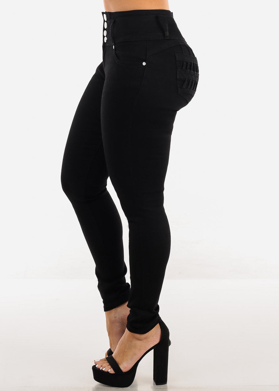 Butt Lift High Waist Black Skinny Jeans