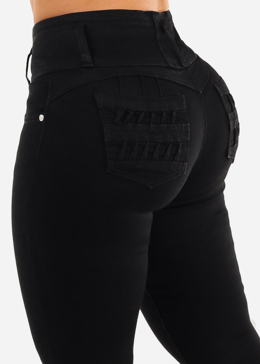 Butt Lift High Waist Black Skinny Jeans