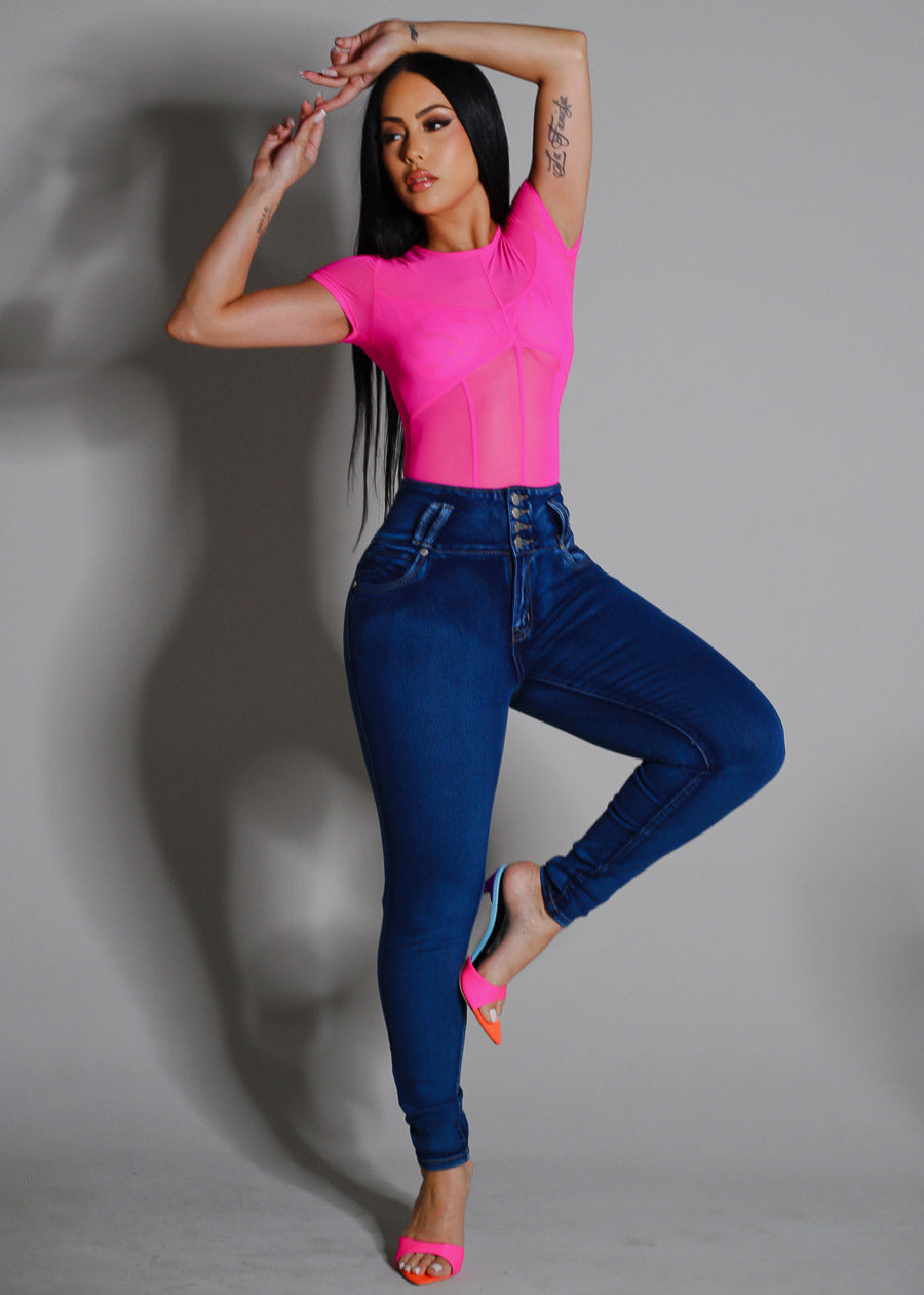 Levantacola Super High Waist Skinny Jeans Sand Wash