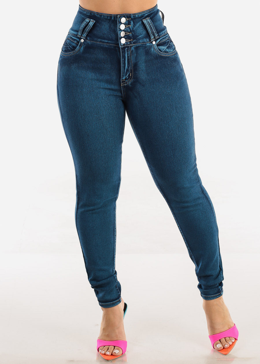 Levantacola Super High Waist Skinny Jeans Sand Wash