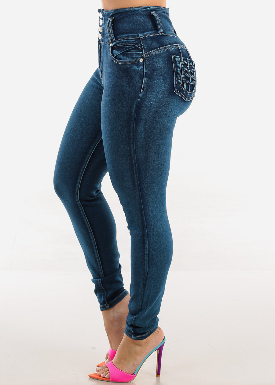 Levantacola Super High Waist Skinny Jeans Sand Wash