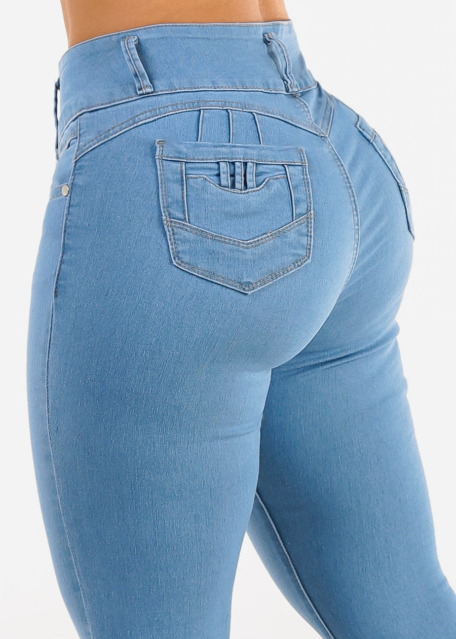 Butt Lift High Waist Skinny Jeans Light Blue